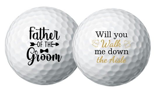 Pre-Designed Wedding Golf Balls