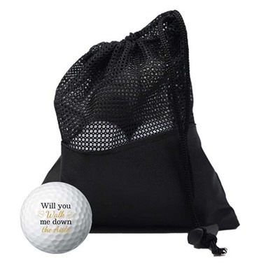 Father of the Bride Golf Balls: 'Will You Walk Me Down the Aisle?' - Style 1