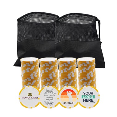 Personalised Golf Poker Chip in Yellow