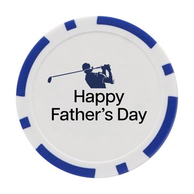 Happy Father's Day Golf Poker Chip | Dark Blue
