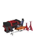 Sealey 2tonne Low Entry Short Chassis  Orange Trolley Jack, Accessories & Bag Combo
