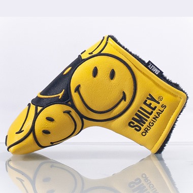 Krave Yellow & Black Smiley Originals Stacked Blade Putter Head Cover