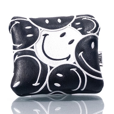 Black & White Smiley Originals Stacked Mallet Putter Head Cover