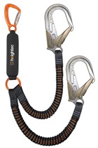 Heightec LE2TA FLEXOR Elasticated Twin Lanyard c/w ANSI Hooks
