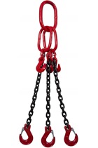 4.25 tonne 3Leg Chainsling, Adjusters c/w Latch Hooks