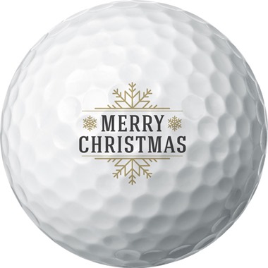 Traditional Merry Christmas Golf Ball