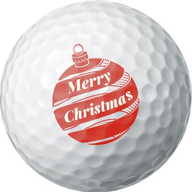 Merry Christmas Bauble Golf Ball