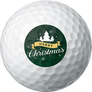 Green Merry Christmas Golf Ball