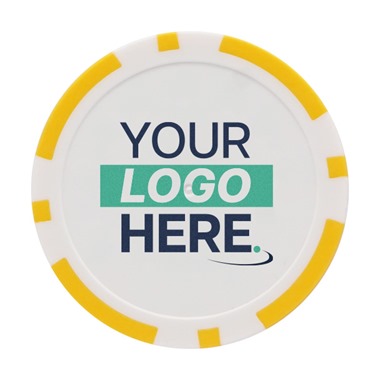 Personalised Golf Poker Chip in Yellow