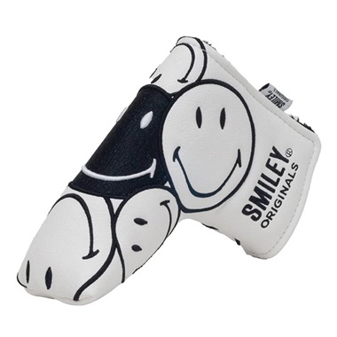 Krave White & Black Smiley Originals Stacked Blade Putter Head Cover