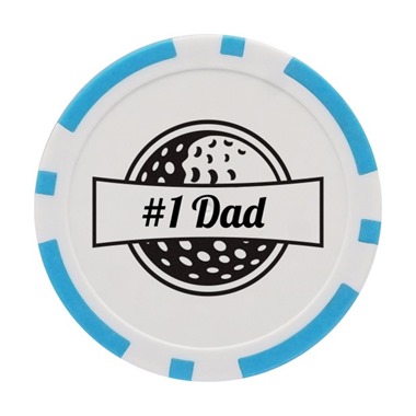 #1 Dad Poker Chip Light Blue