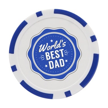World's Best Dad Poker Chip Dark Blue