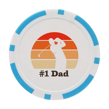 #1 Dad Cool Golf Ball Marker - Light Blue