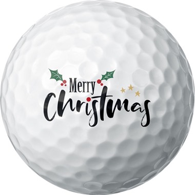 Merry Christmas Calligraphy Golf Ball