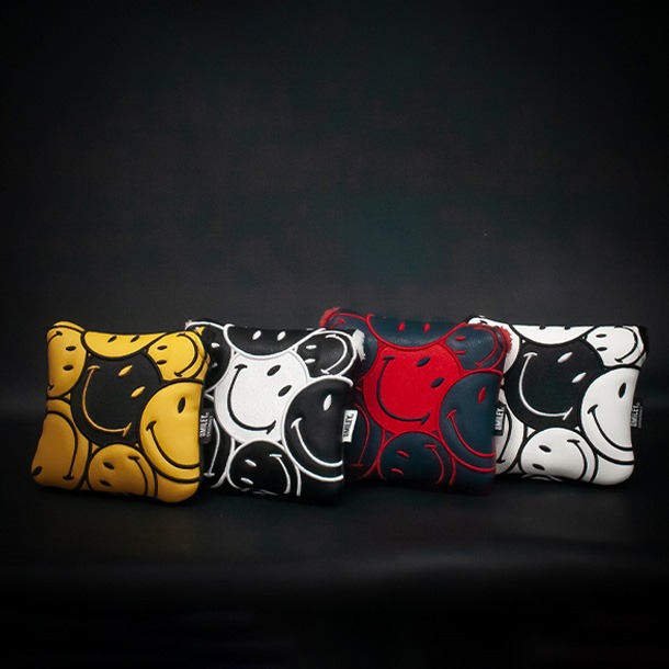 Smiley black and white mallet putter cover
