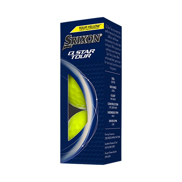 Srixon Q-Star Tour Yellow Golf Balls 2024 Sleeve