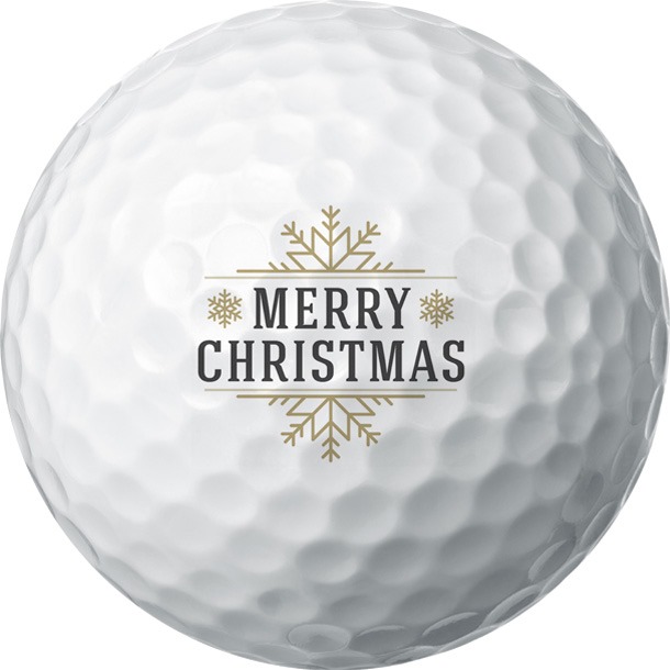 Traditional Merry Christmas Golf Ball