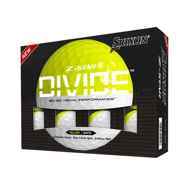 Srixon Z-Star Divide Yellow & White Golf Balls box