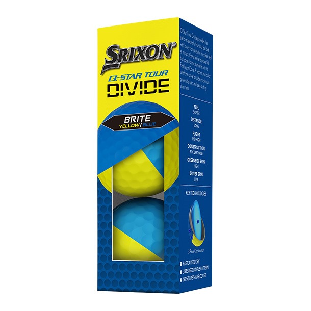 Q-Star Tour Divide Yellow & Blue Golf Balls 2024  golf sleeve