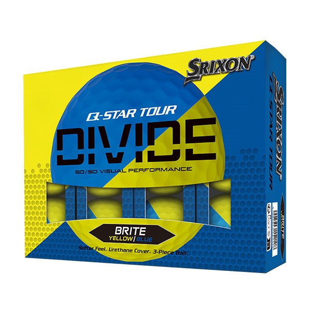 Q-Star Tour Divide Yellow & Blue Golf Balls 2024 golf box