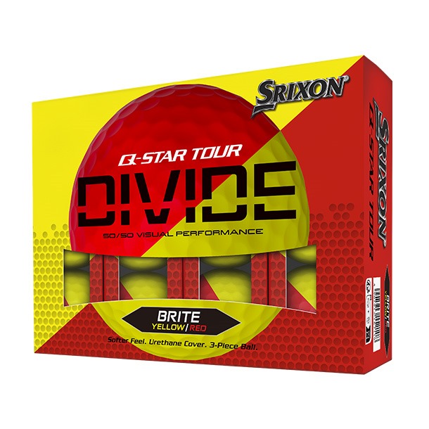 Srixon Q-Star Tour Divide Yellow & Red Golf Balls 2024 Box