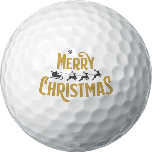 Merry Christmas Sleigh Golf Ball