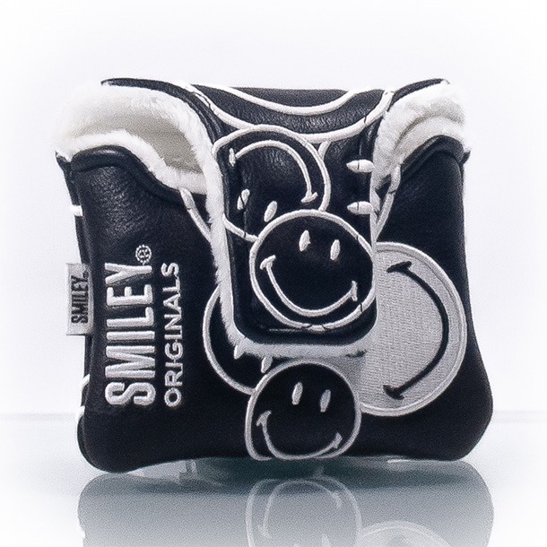 white and black mallet putter head cover