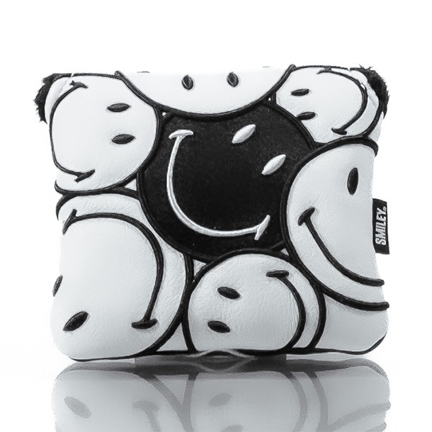 white and black mallet putter cover