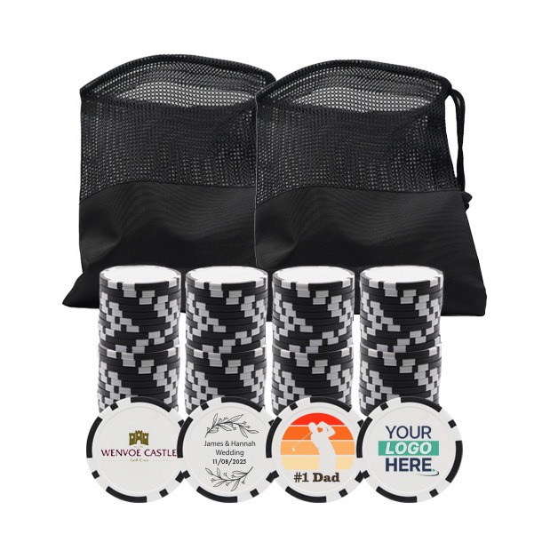 Personalised Golf Poker Chip | Black
