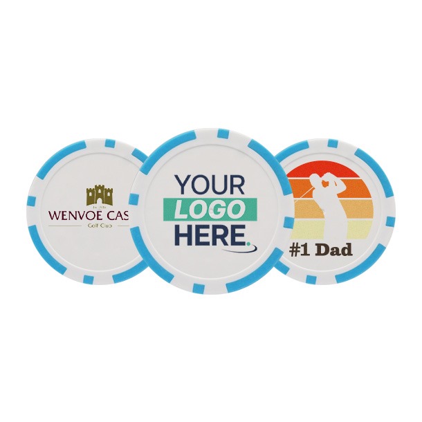 Personalised Golf Poker Chip | Light Blue