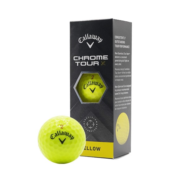 Callaway Chrome Tour X Yellow Golf Balls 2024