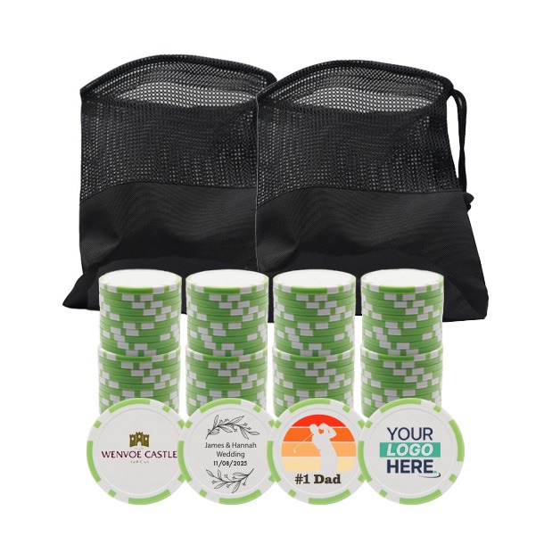 Personalised Golf Poker Chip | Light Green