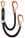 Heightec LE2TS FLEXOR Elasticated Twin Lanyard c/w Scaffold Hooks